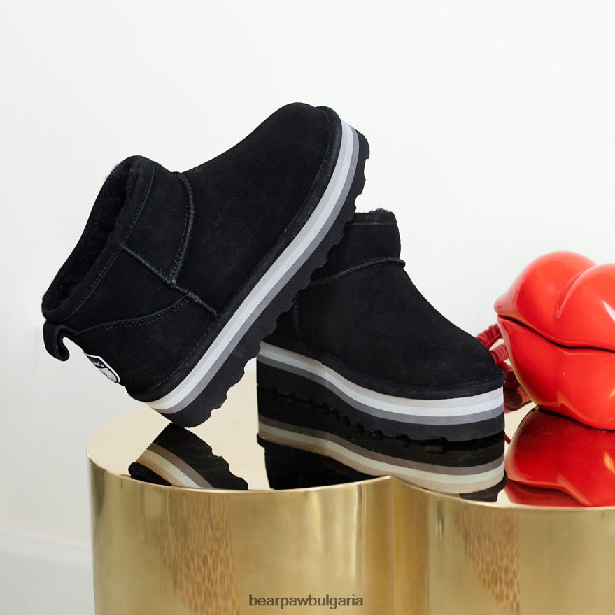 ретро шорти Жени BEARPAW ботуши черен FRT6V030