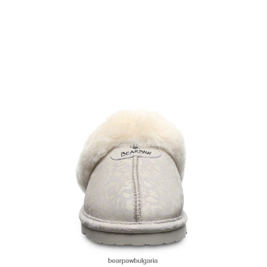 локи екзотик Жени BEARPAW домашни пантофи зимен бял леопардов блясък FRT6V0266