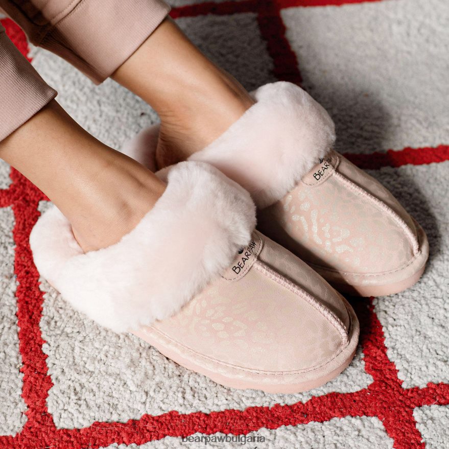 локи екзотик Жени BEARPAW домашни пантофи розов леопардов блясък FRT6V0267